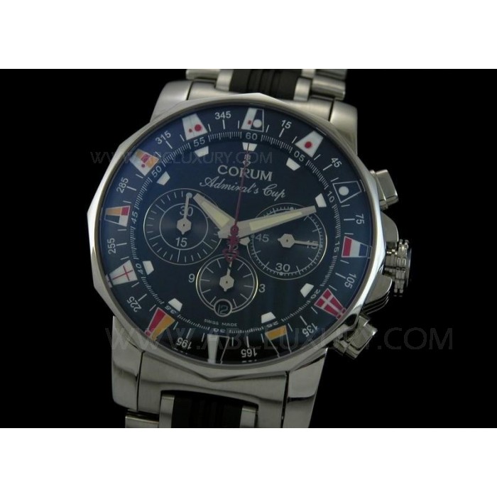 Replika Corum Admirals Cup Chronograph Ure Bl Dial 44mm rustfrit